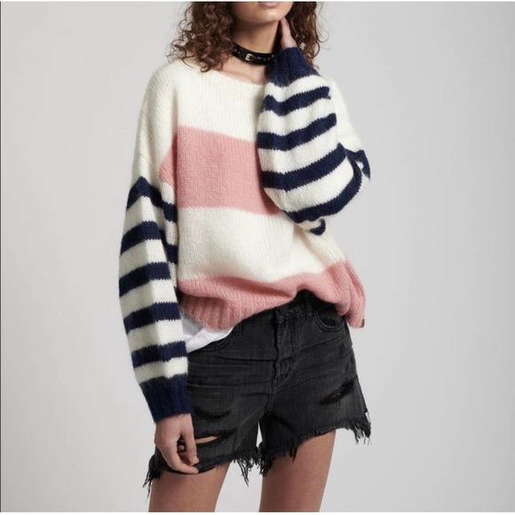 One Teaspoon Heather Stripe Oversize Sweater Women Size S/M - Picture 13 of 13